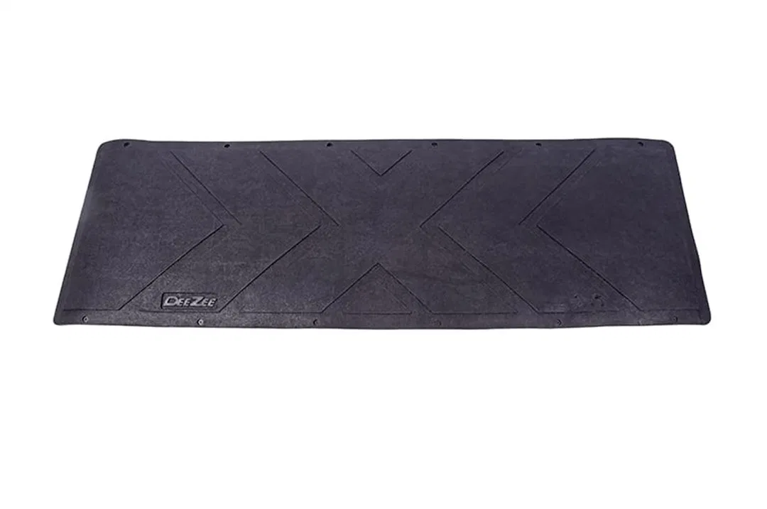 DZ76700 – DEE ZEE Tailgate Mat, Universal Teardrop Black Nyracord Rubber X-Pattern With Mounting Hardware